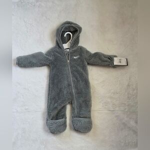 Nike Baby Sherpa Zip One-Piece Gray – 9M, BNWT Cozy Essential